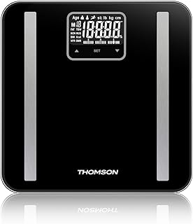 THOMSON bfMASS2 – Balance Pèse-personne intelligente - Poids, Masse grasse/Musculaire/Osseuse, Eau, Indice de graisse viscérale, IMC - Max 180 kg