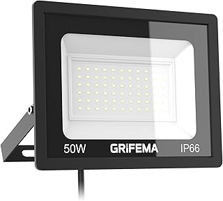 GRIFEMA Projecteur LED Extérieur 50W, 5500LM, 6500K Blanc Froid, IP66 Étanche, Économie d